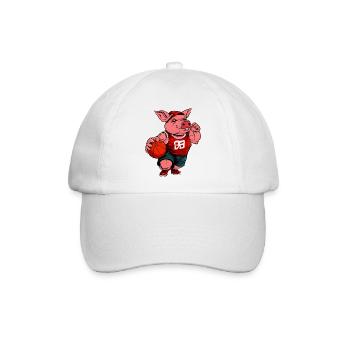 Schweinchen Basketballerin / Basketball Schweinche - Baseballkappe - Weiß/Weiß - Vorne