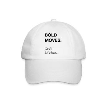Bold Moves. Good Stories. Statement Trend Typo  - Baseballkappe - Weiß/Weiß - Vorne