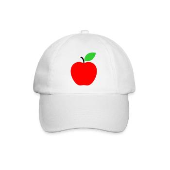Roter Apfel Minimalist Icon - Baseballkappe - Weiß/Weiß - Vorne