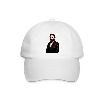 Herman Melville Noir Lederporträt - Baseballkappe - Weiß/Weiß - Vorne