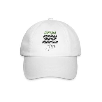 Superdad Kraftvoll Grün - Baseballkappe - Weiß/Weiß - Vorne
