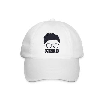 Nerd - Baseballkappe - Weiß/Weiß - Vorne