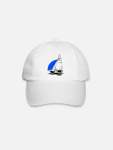 RS Feva XL Segelboot Jugend Segeln Jolle Regatta - Baseballkappe - Weiß/Weiß
