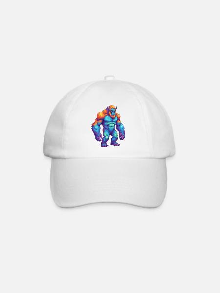 Bunte Bigfoot-Regenbogen-Pop-Art-Aquarell - Baseballkappe - Weiß/Weiß