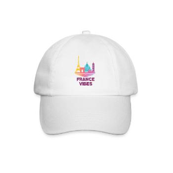 France Vibes Skyline Farbpalette - Baseballkappe - Weiß/Weiß - Vorne