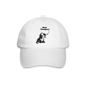 MEIN HUND IST MEIN THERAPEUT! 🐶 DOGLOVER SEELE - Baseballkappe - Weiß/Weiß - Vorne