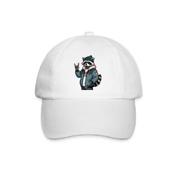 Cooler Waschbär  - Baseballkappe - Weiß/Weiß - Vorne
