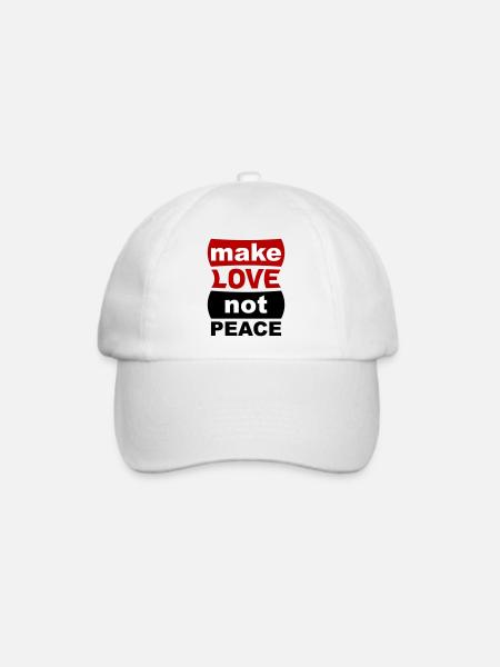 Make Love Not Peace - Baseballkappe - Weiß/Weiß