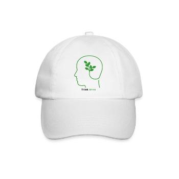 Grüner Gedanke Pflanzensymbol im Kopf - Baseballkappe - Weiß/Weiß - Vorne