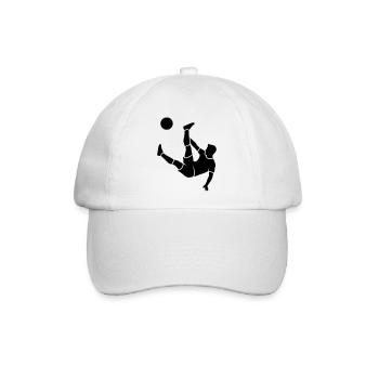 Fallrückzieher Fußball Torjäger Vektor - Baseballkappe - Weiß/Weiß - Vorne