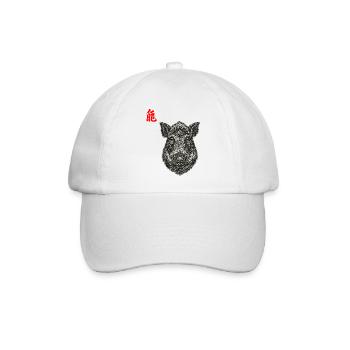 Wildschwein Asiatisch - Baseballkappe - Weiß/Weiß - Vorne