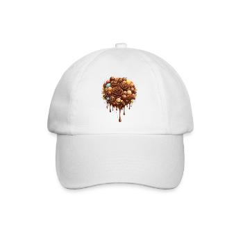 Schokoladenstrauß mit Pralinen Illustration - Baseballkappe - Weiß/Weiß - Vorne