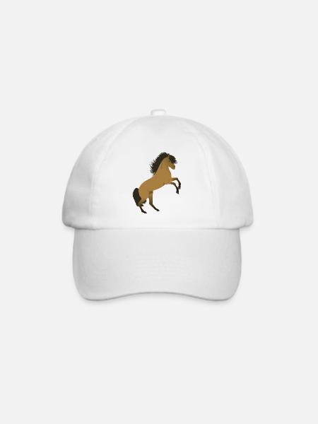 Steigendes Islandpferd Illustration - Baseballkappe - Weiß/Weiß