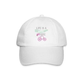 Das Leben ist eine wunderschöne Fahrrad-Grafik - Baseballkappe - Weiß/Weiß - Vorne