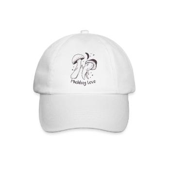 Mushling Love Pilz Herz Nacht - Baseballkappe - Weiß/Weiß - Vorne