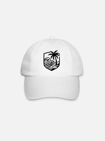 Palmen Strand Ozean - Baseballkappe - Weiß/Weiß