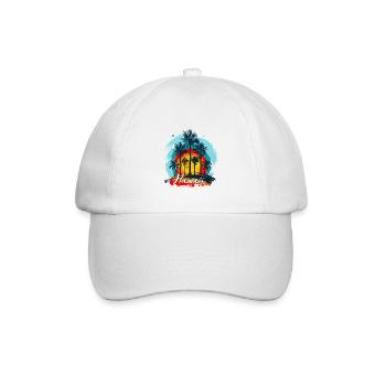 Palm Sunset Hawaii Splash - Baseballkappe - Weiß/Weiß - Vorne