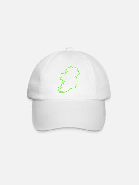 Umriss Irland - Baseballkappe - Weiß/Weiß