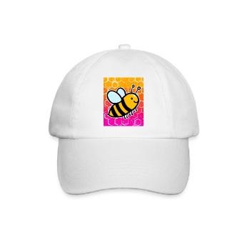 Biene - Baseballkappe - Weiß/Weiß - Vorne