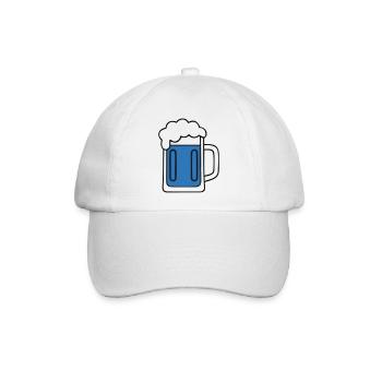 Bierkrug Schaum Prost Icon - Baseballkappe - Weiß/Weiß - Vorne