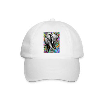 Elefant - Baseballkappe - Weiß/Weiß - Vorne