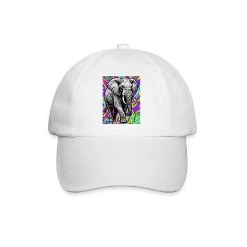 Elefant - Baseballkappe - Weiß/Weiß - Vorne