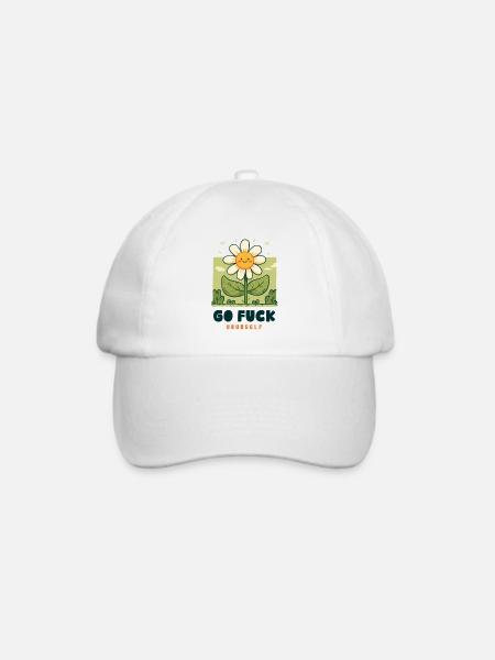 Freche Blume - Baseballkappe - Weiß/Weiß