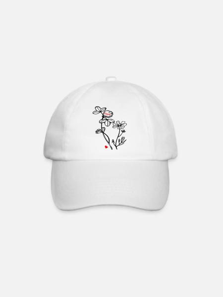 Wildblumen - Baseballkappe - Weiß/Weiß