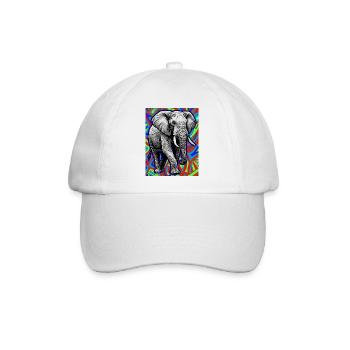 Elefant - Baseballkappe - Weiß/Weiß - Vorne