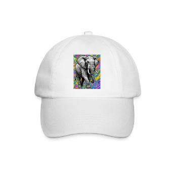 Elefant - Baseballkappe - Weiß/Weiß - Vorne