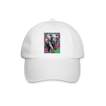 Elefant - Baseballkappe - Weiß/Weiß - Vorne