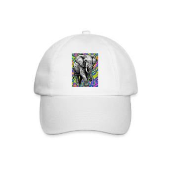 Elefant - Baseballkappe - Weiß/Weiß - Vorne
