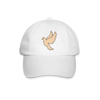 Friedenstaube Beige - Baseballkappe - Weiß/Weiß - Vorne