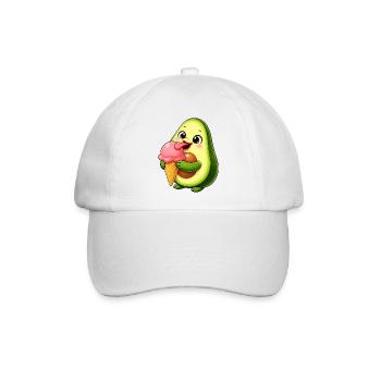 Süße Avocado mit Eis Cartoon - Baseballkappe - Weiß/Weiß - Vorne
