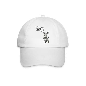 Nö! Reh – Süßer Sturkopf sagt Nein Statement - Baseballkappe - Weiß/Weiß - Vorne