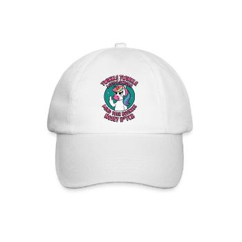 Freches Einhorn mit Spruch Nosey B*tch Snitch - Baseballkappe - Weiß/Weiß - Vorne
