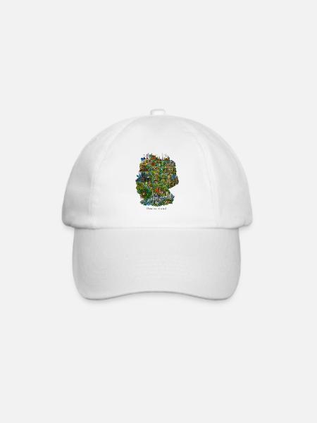 Deutschland Illustration mit Wahrzeichen - Baseballkappe - Weiß/Weiß