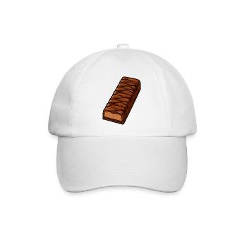 Schoko Riegel mit Zickzack-Glasur - Baseballkappe - Weiß/Weiß - Vorne