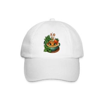 Alphabet-Teetasse mit Kräutern - Baseballkappe - Weiß/Weiß - Vorne