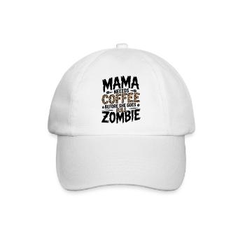 Mama braucht Kaffee - Baseballkappe - Weiß/Weiß - Vorne