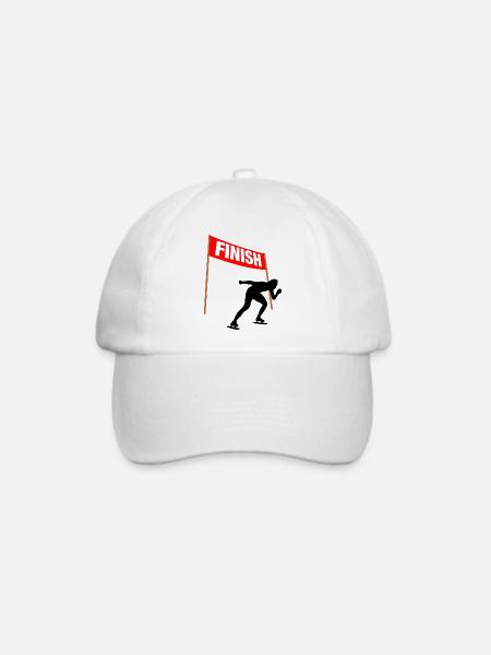 Eislauf-Ziellinie - Baseballkappe - Weiß/Weiß