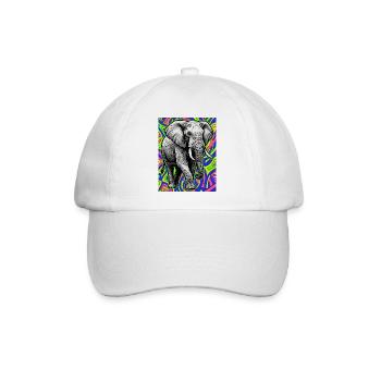 Elefant - Baseballkappe - Weiß/Weiß - Vorne