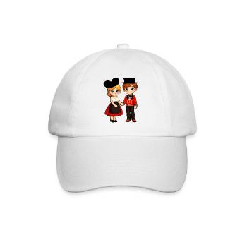 Elsässisches und elsässisches Elegantes Paar - Baseballkappe - Weiß/Weiß - Vorne