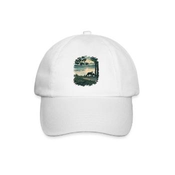 Dämmerung am Yellowstone Lake Wildszene - Baseballkappe - Weiß/Weiß - Vorne