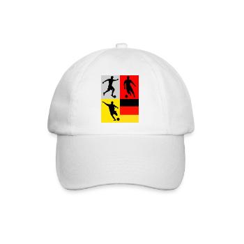 Fußball Deutschland Flaggenkunst Vierfelder - Baseballkappe - Weiß/Weiß - Vorne