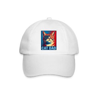 Patriotischer Katzenpapa – Lustiger Katzenpapa für - Baseballkappe - Weiß/Weiß - Vorne