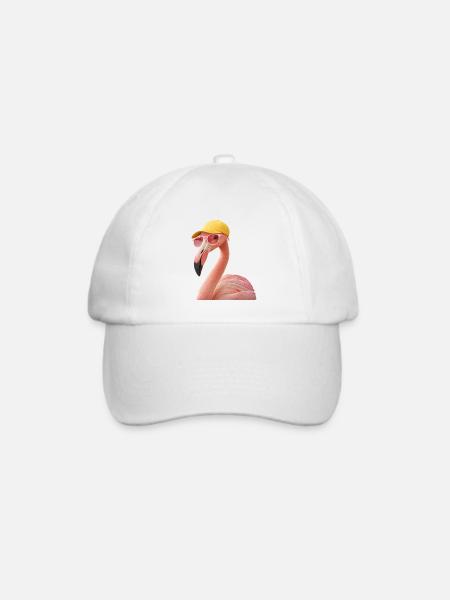 Cooles Flamingo Design - Baseballkappe - Weiß/Weiß