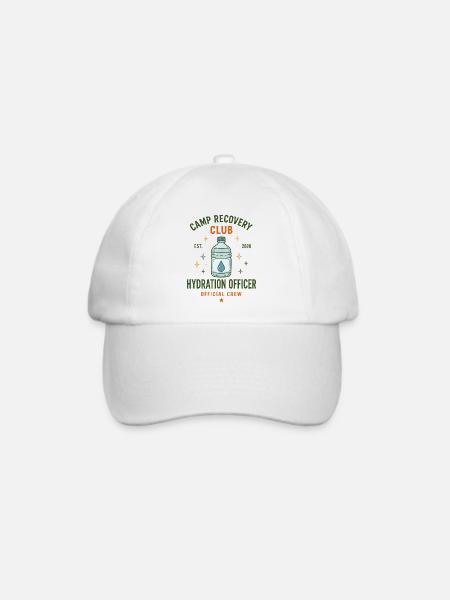 Hydration Officer – Camp Recovery Club Crew - Baseballkappe - Weiß/Weiß