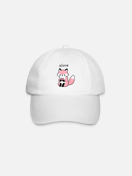 Einsamer Fuchs mit gebrochenem Herzen - Baseballkappe - Weiß/Weiß