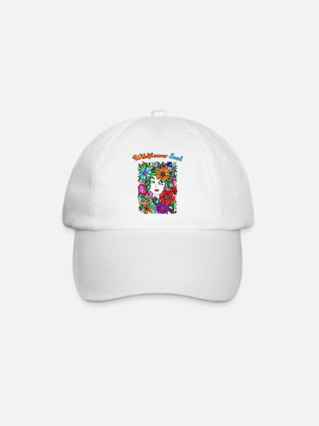 Wildflower Soul Groovy 70s Hippie - Baseballkappe - Weiß/Weiß